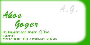 akos goger business card